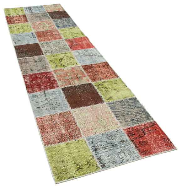3x10 Multicolor Patchwork Runner Rug - 37779