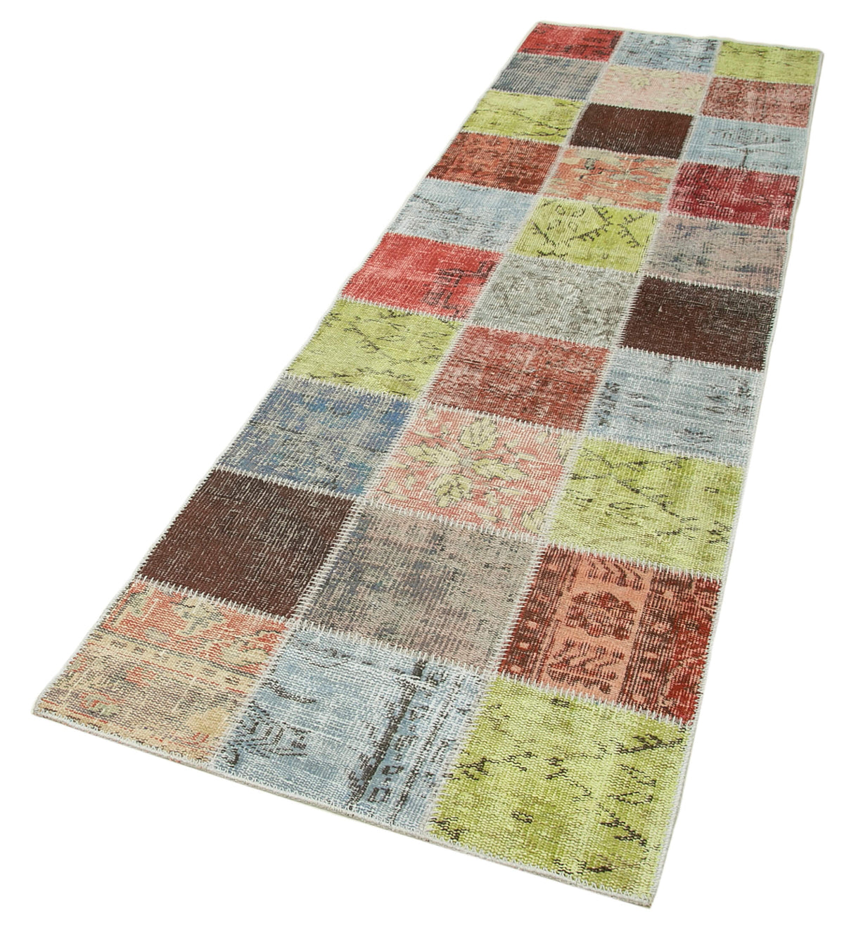 3x10 Multicolor Patchwork Runner Rug - 37779