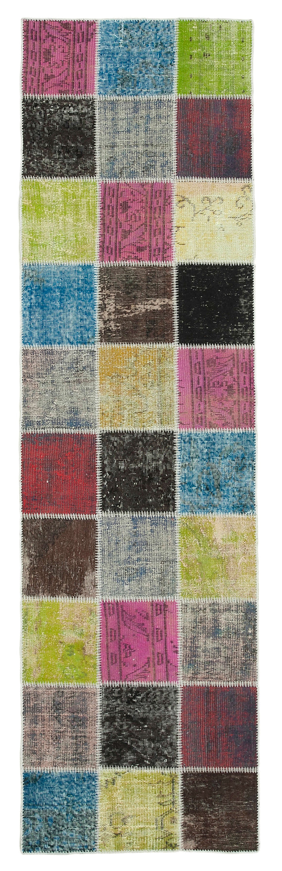 3x10 Multicolor Patchwork Runner Rug - 37780