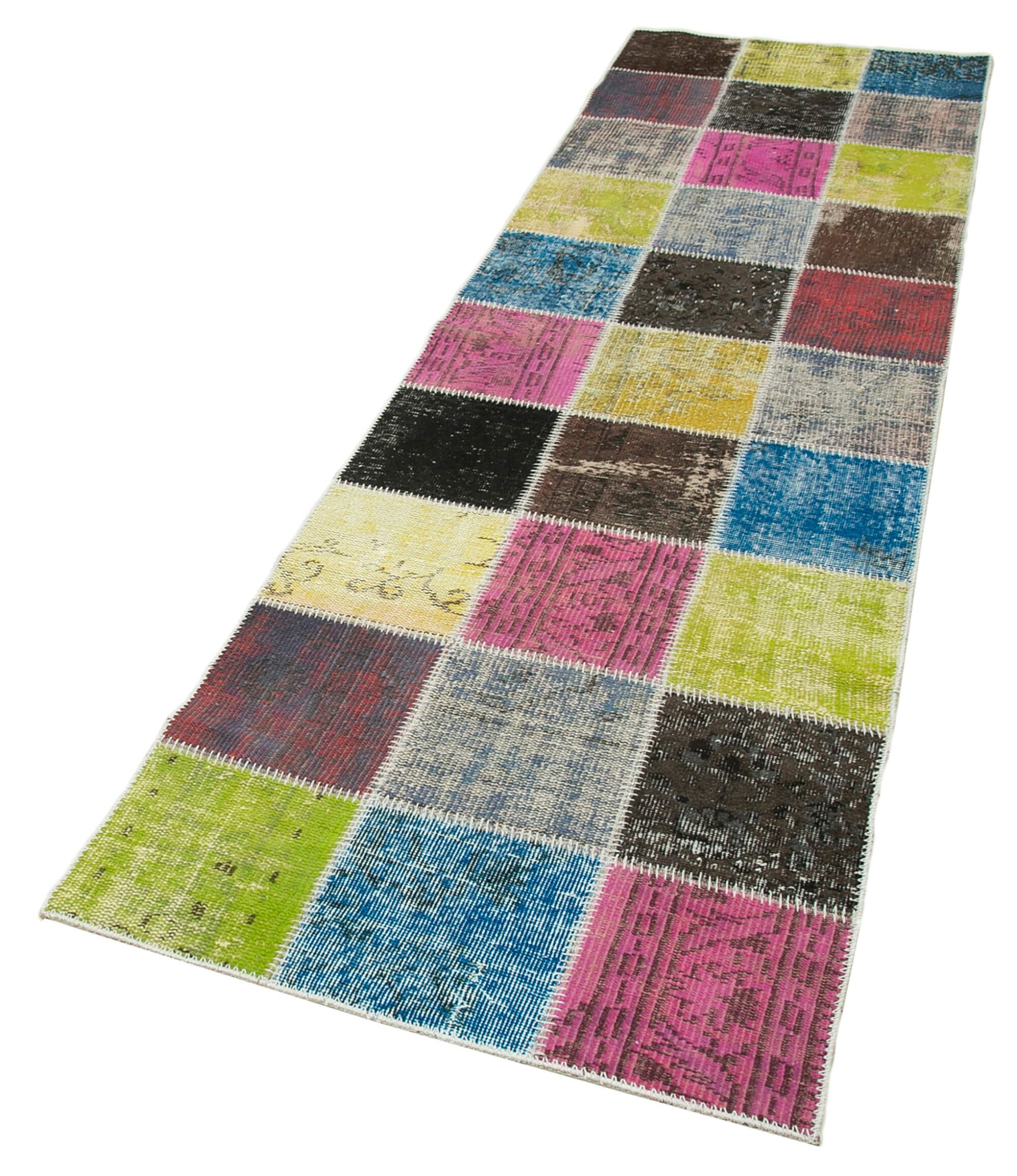 3x10 Multicolor Patchwork Runner Rug - 37780