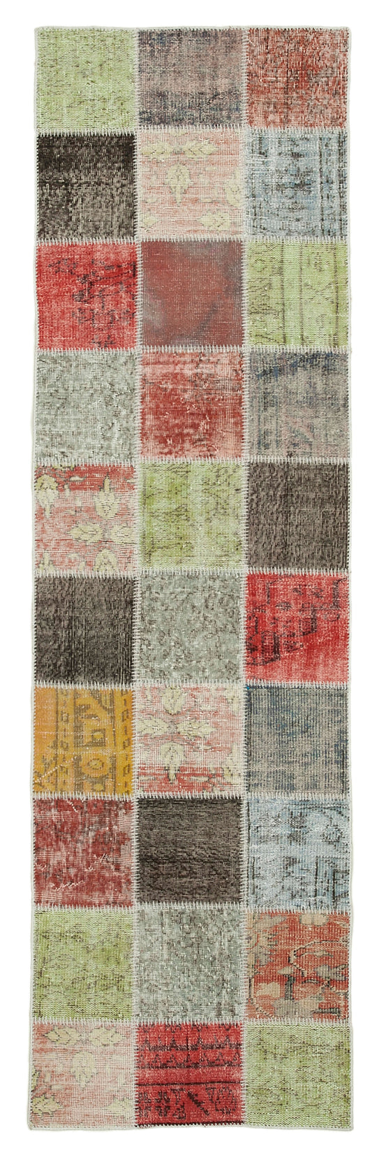 3x10 Multicolor Patchwork Runner Rug - 37781