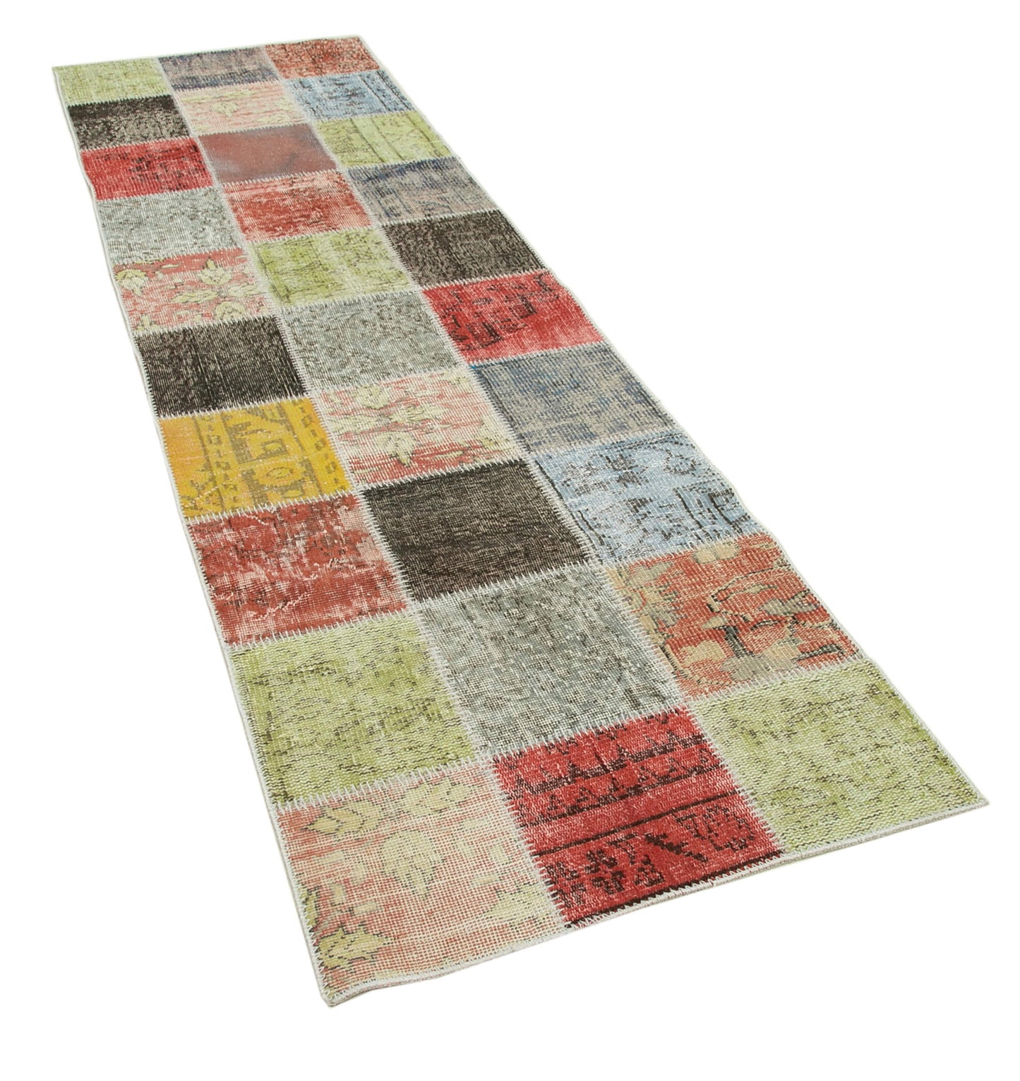 3x10 Multicolor Patchwork Runner Rug - 37781