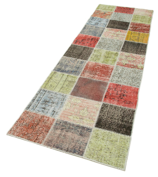 3x10 Multicolor Patchwork Runner Rug - 37781