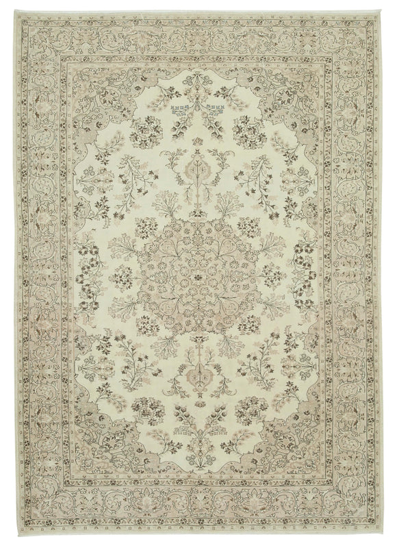 7x10 Beige Vintage Rug - 37856