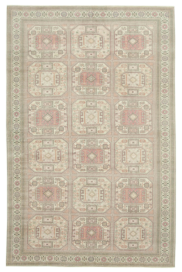 6x10 Beige Vintage Rug - 37860