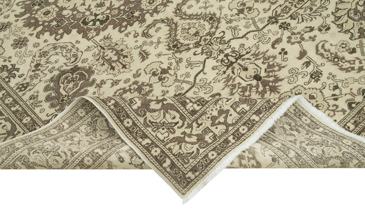 6x10 Beige Turkish Vintage Area Rug - 37863
