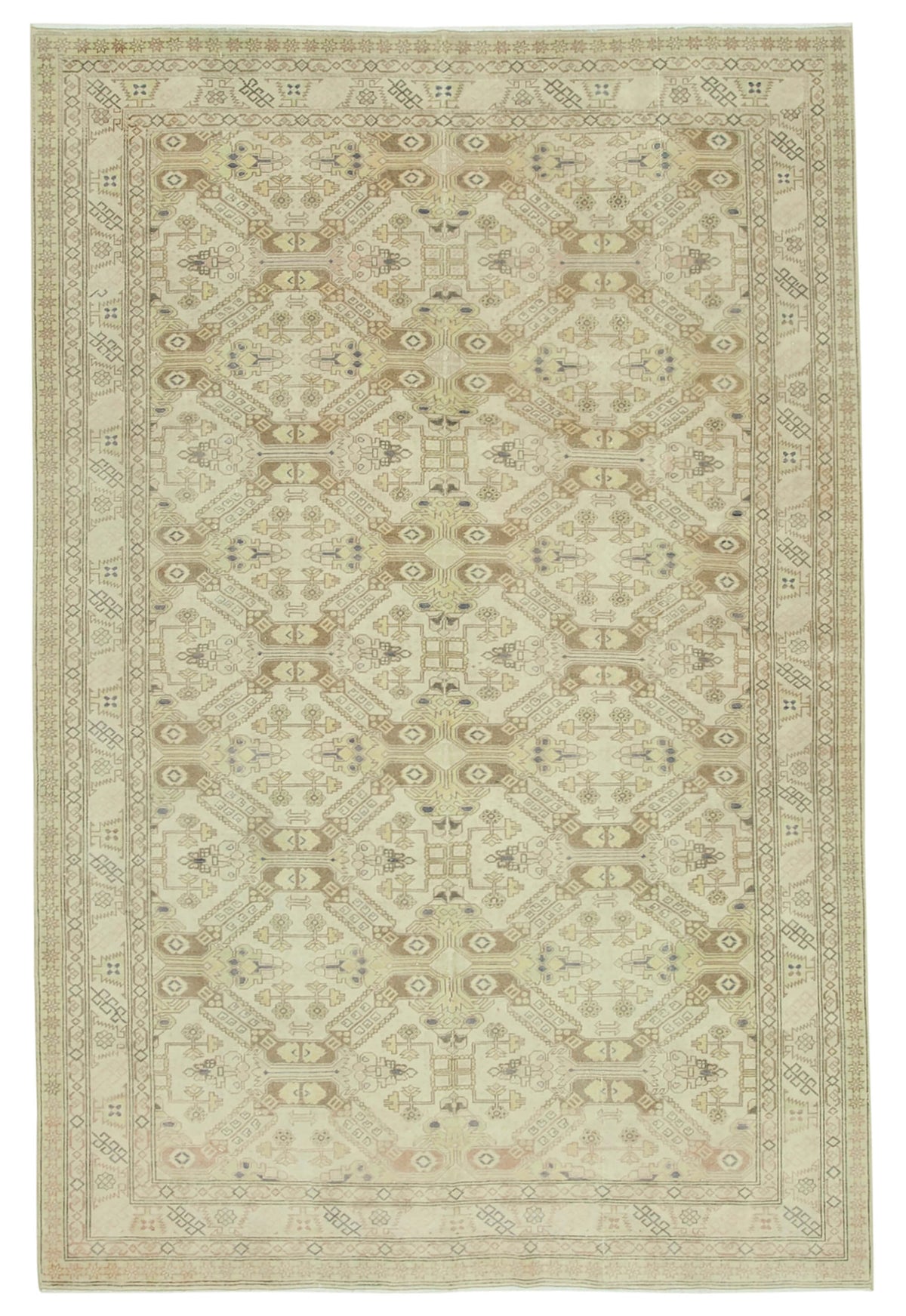 6x10 Beige Vintage Rug - 37868