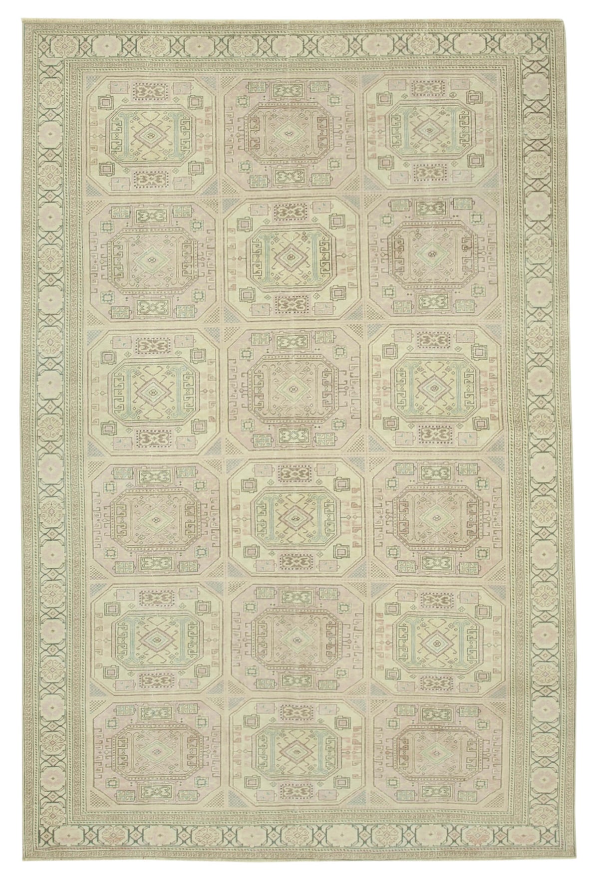 6x10 Beige Vintage Rug - 37874