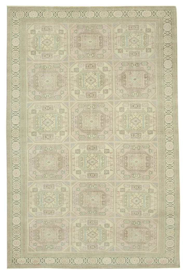 6x10 Beige Vintage Rug - 37874
