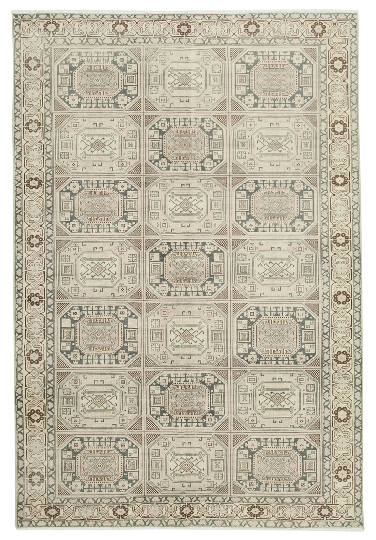 6x10 Beige Vintage Rug - 37875