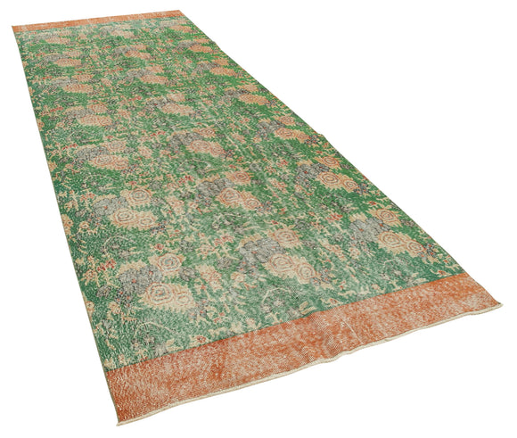 4x13 Green Overdyed Runner Rug - 37882
