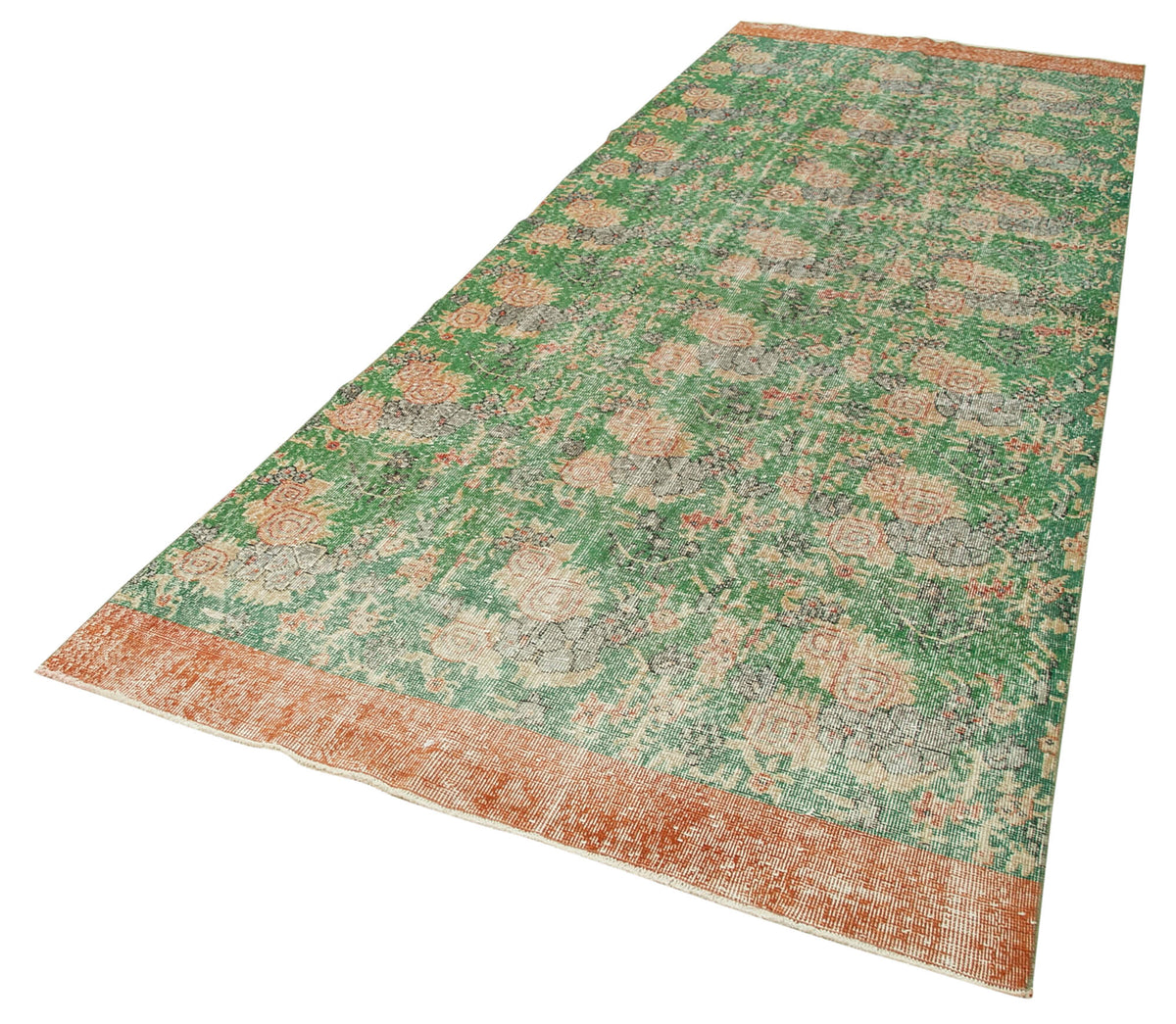 4x13 Green Overdyed Runner Rug - 37882