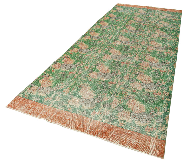 4x13 Green Overdyed Runner Rug - 37882