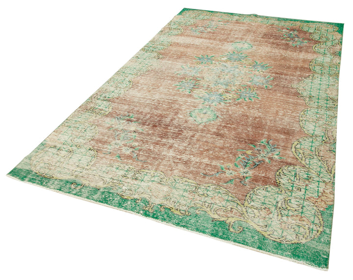 5x9 Beige Turkish Vintage Area Rug - 37887