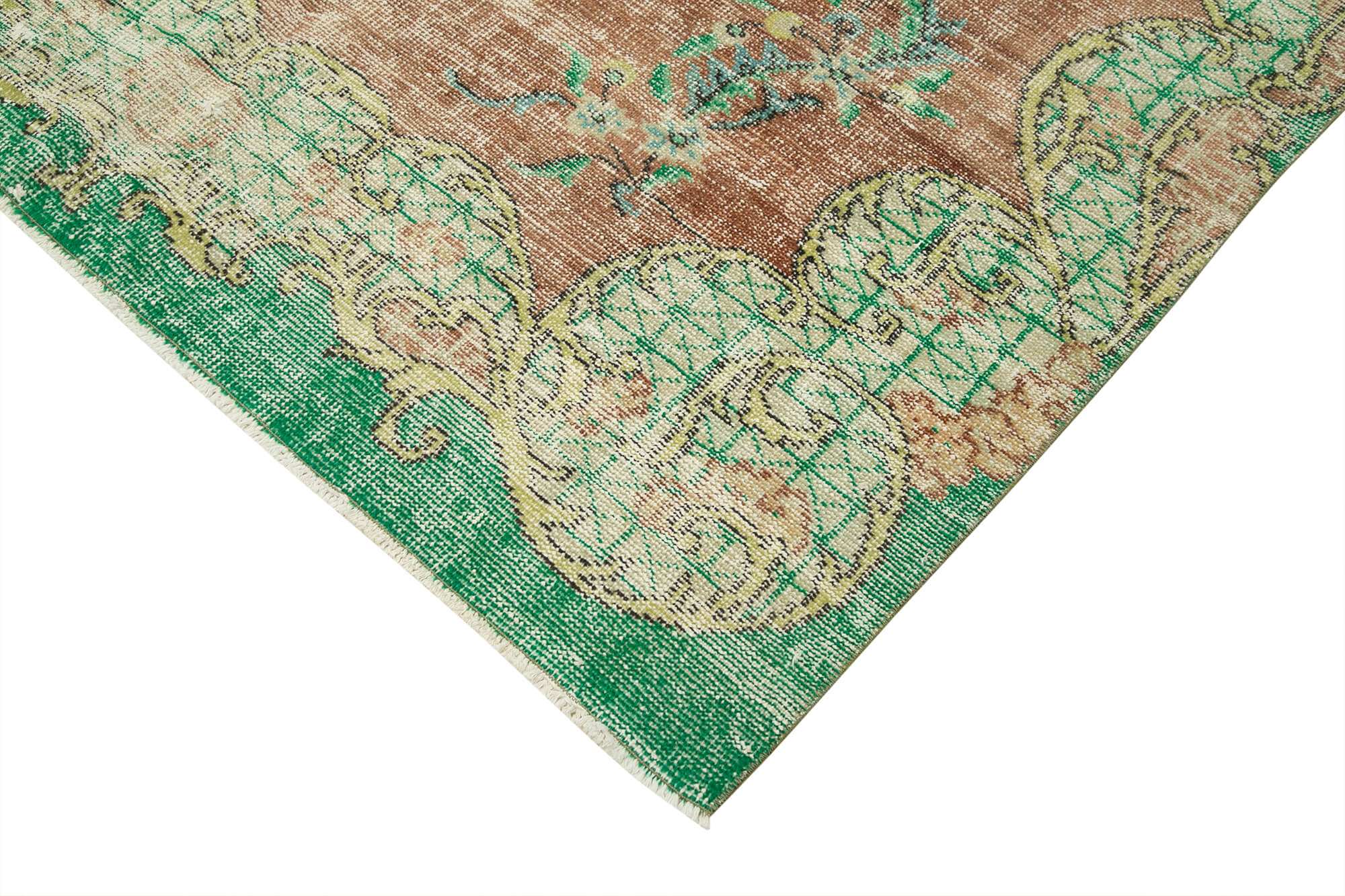 5x9 Beige Turkish Vintage Area Rug - 37887