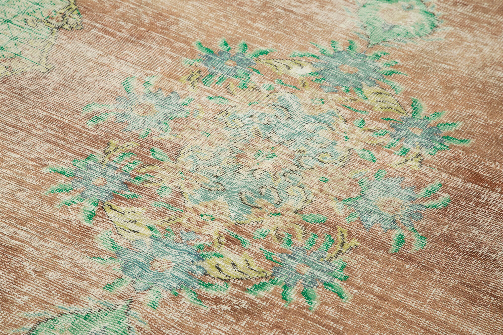 5x9 Beige Turkish Vintage Area Rug - 37887