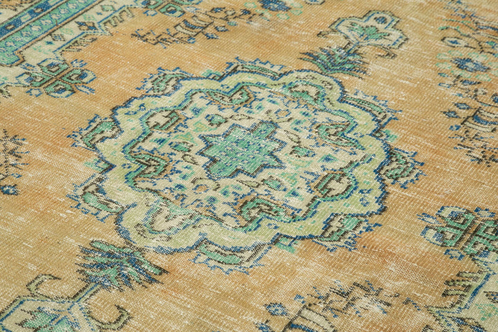 6x10 Beige Turkish Vintage Area Rug - 37891