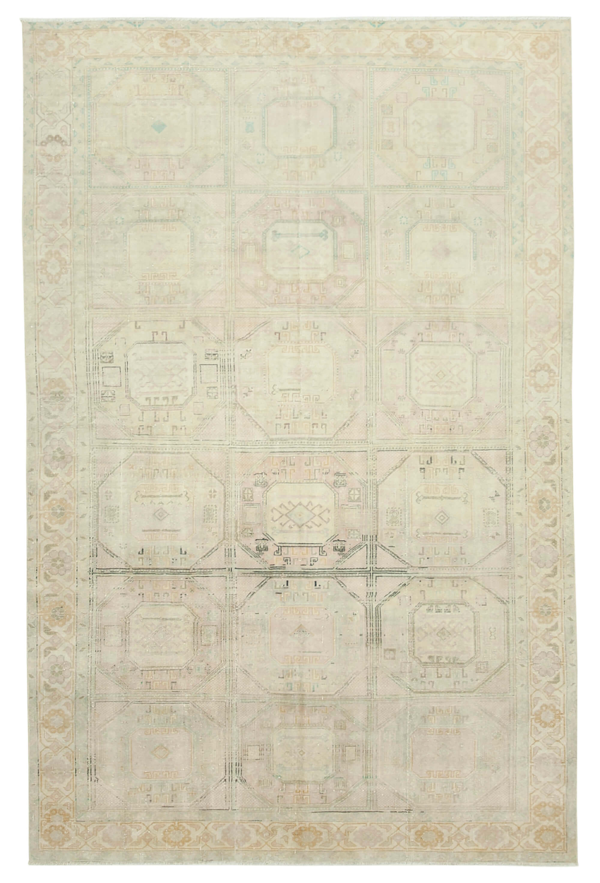 6x10 Beige Vintage Rug - 37906