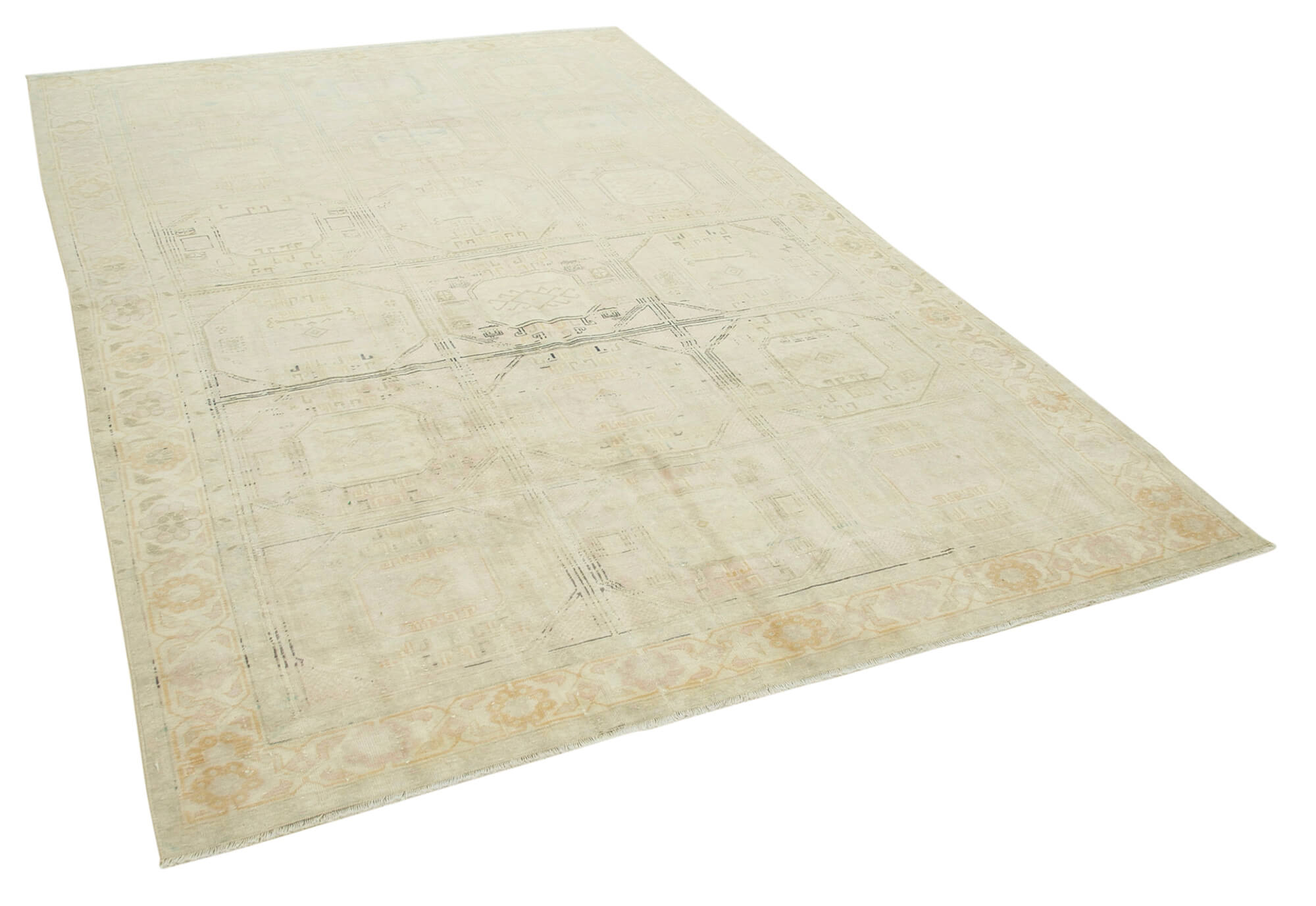 6x10 Beige Vintage Rug - 37906