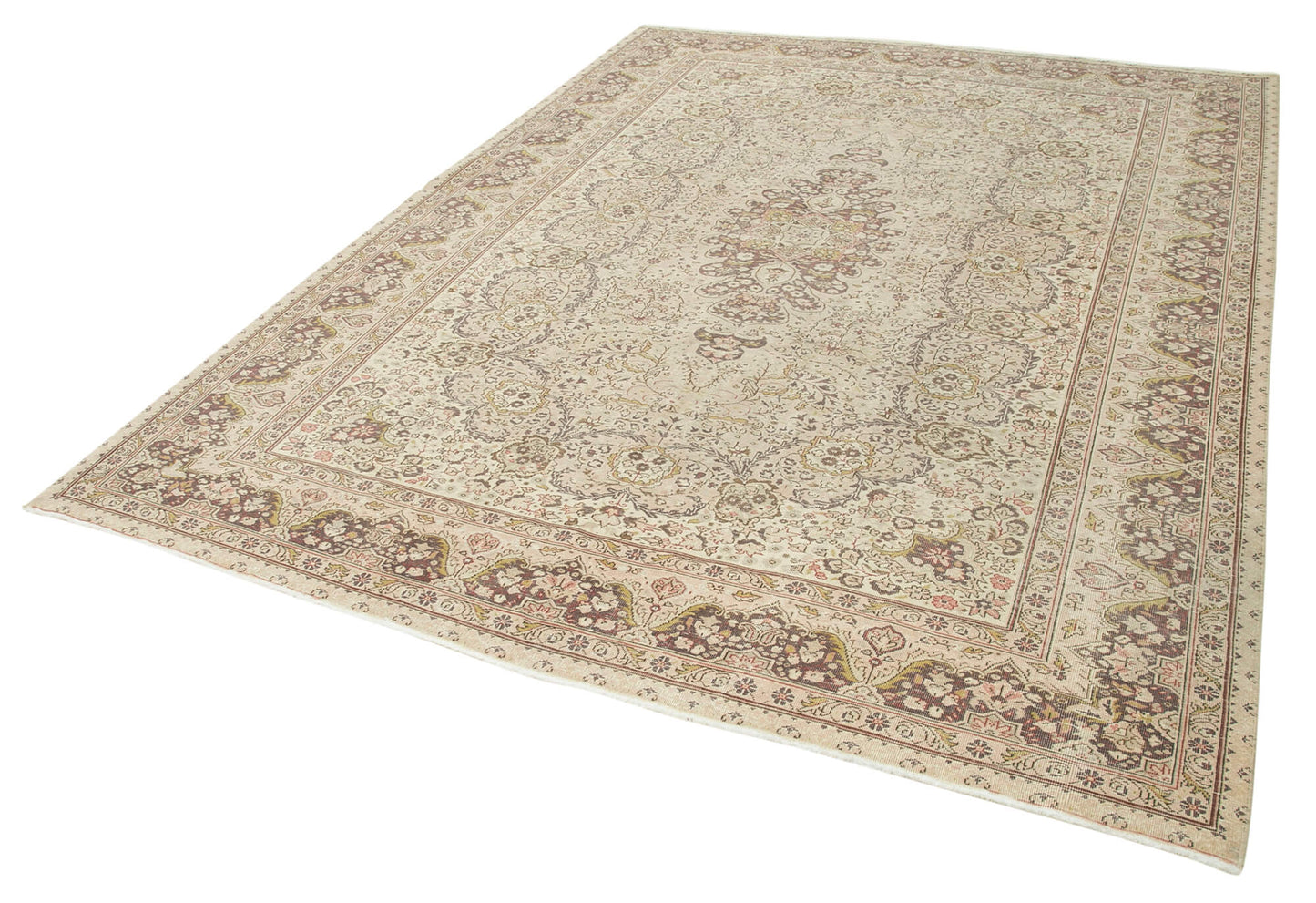 7x9 Beige Vintage Rug - 37915