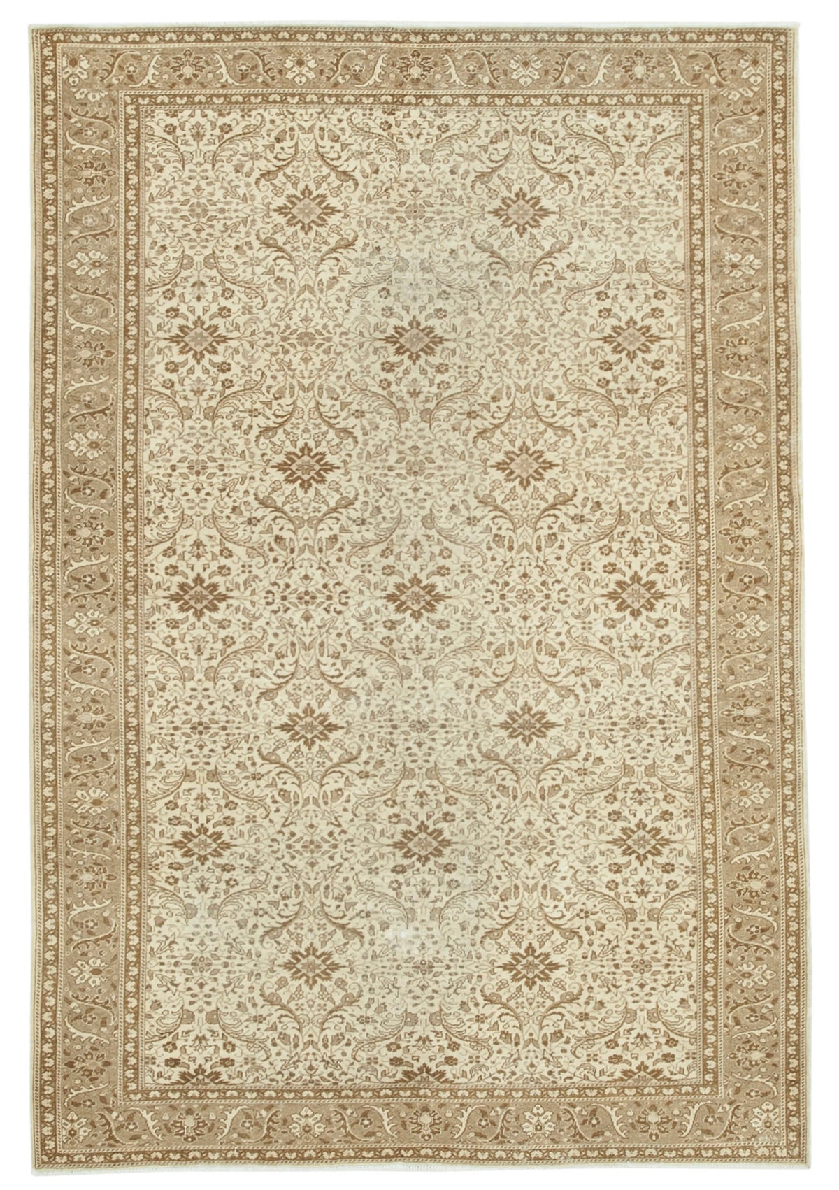 7x10 Beige Vintage Rug - 37917