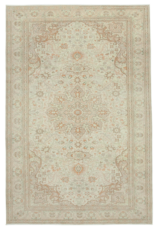 6x10 Beige Vintage Rug - 37921