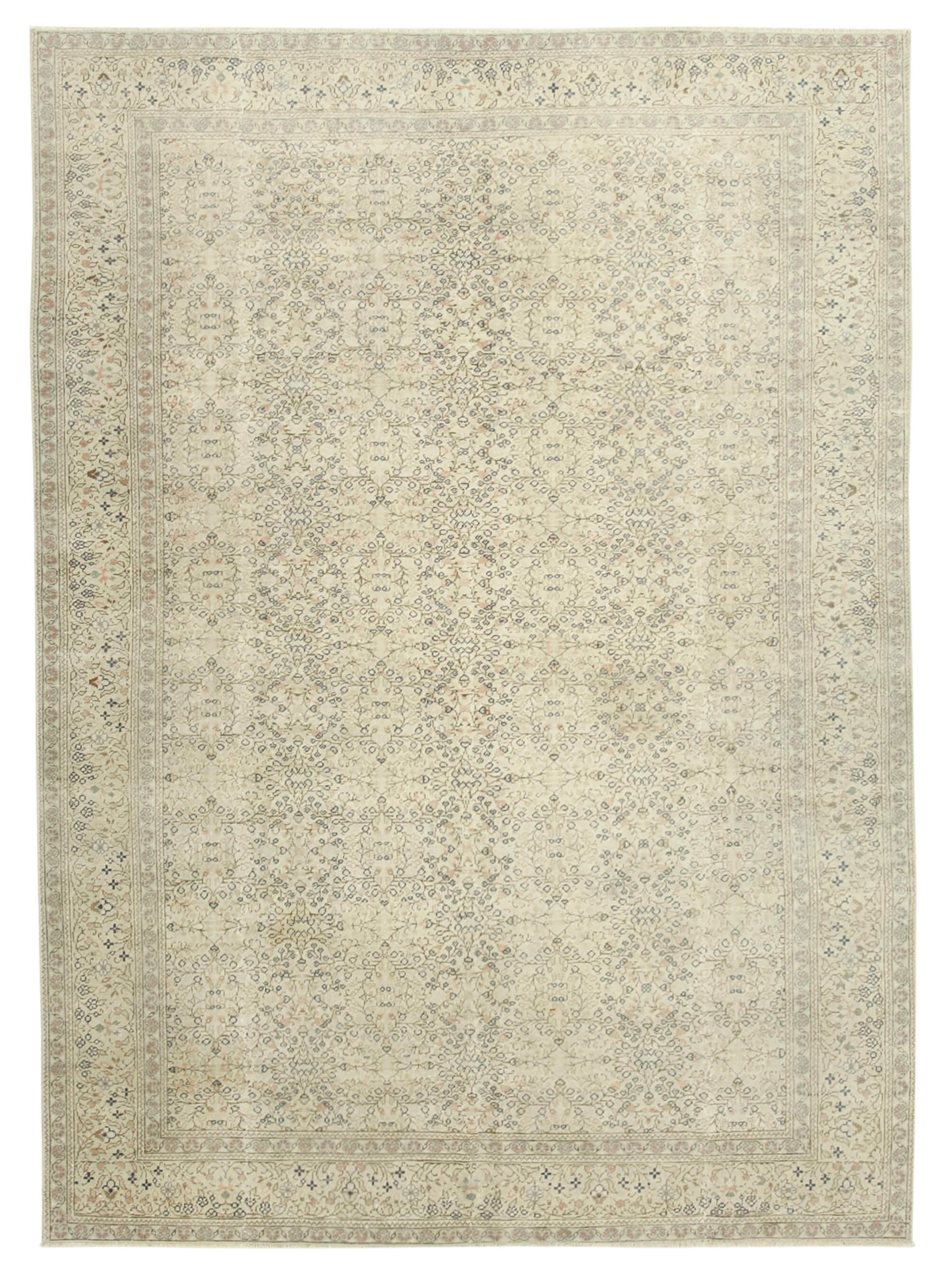 7x9 Beige Vintage Rug - 37926