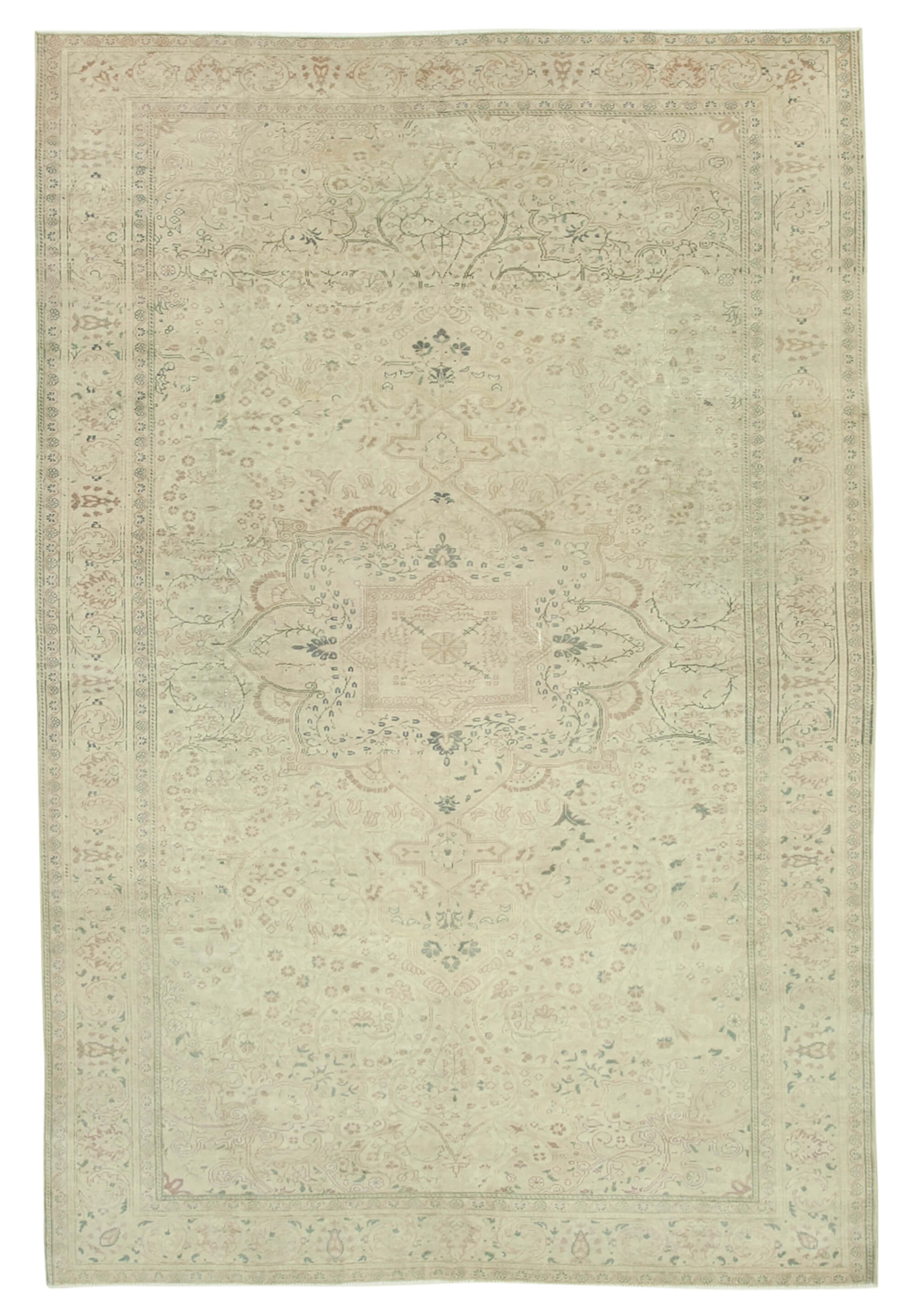 6x10 Beige Vintage Rug - 37929