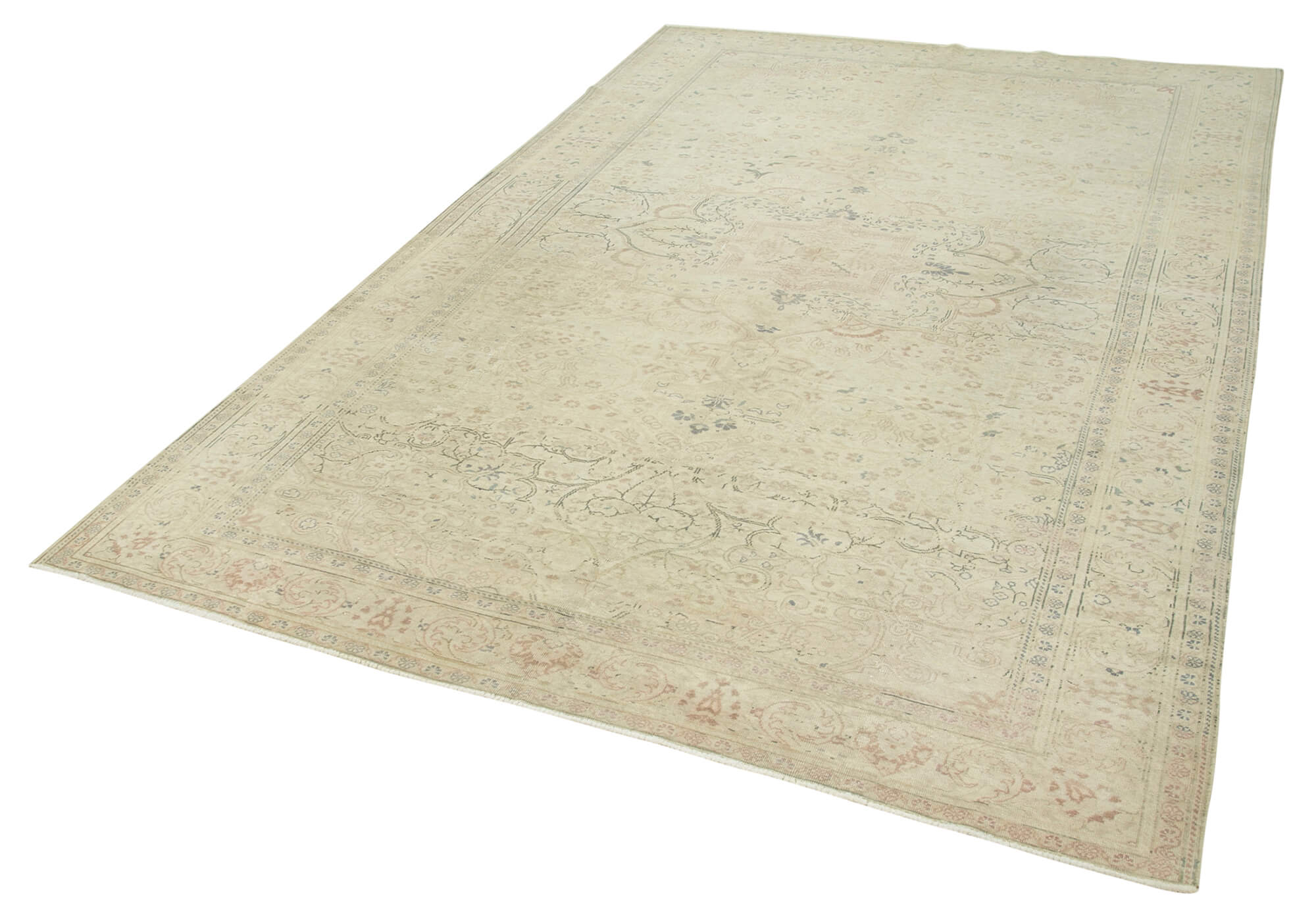 6x10 Beige Vintage Rug - 37929