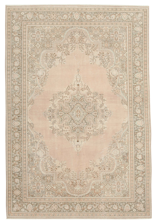 7x10 Beige Vintage Rug - 37934