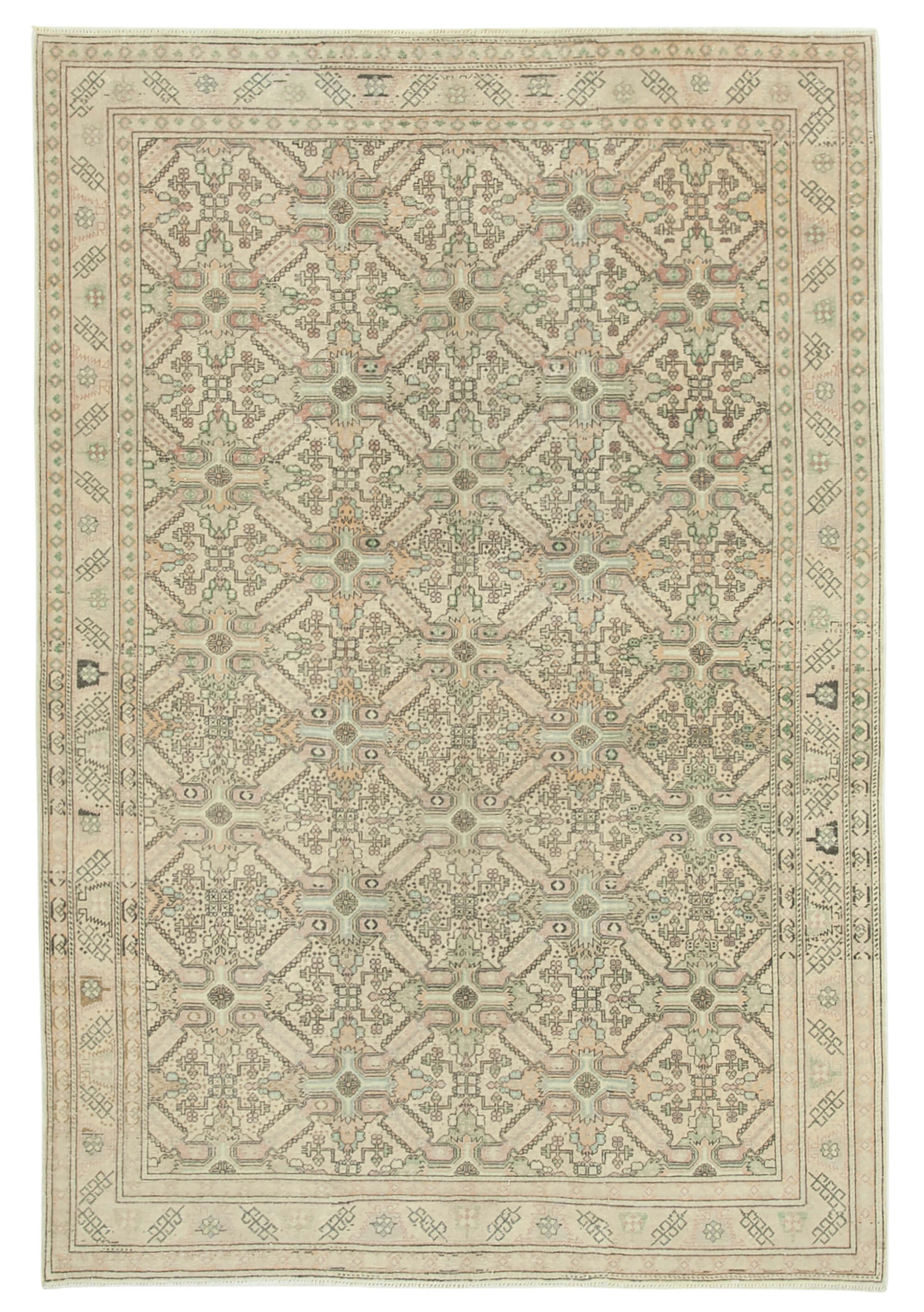 6x9 Beige Vintage Rug - 37936