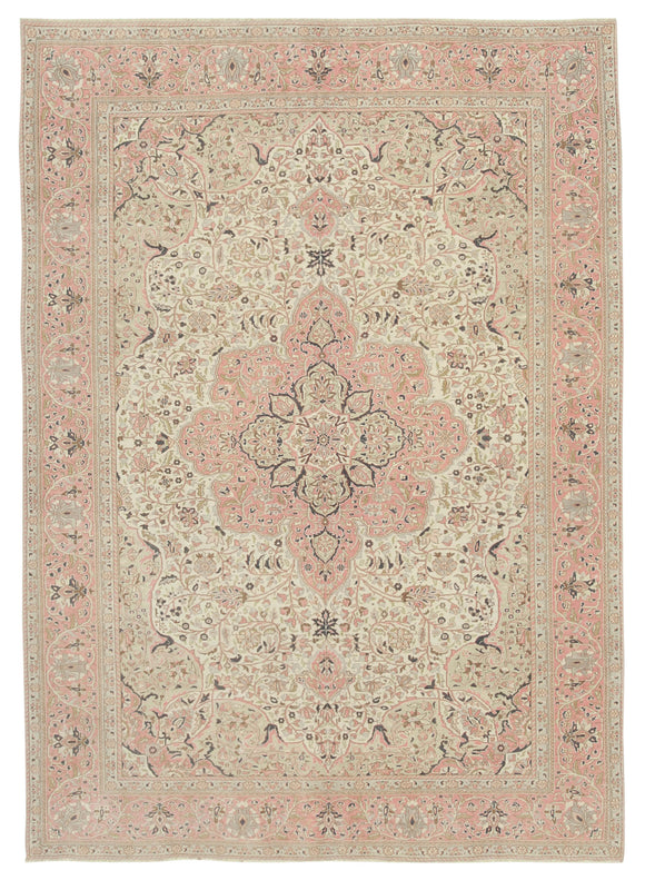 7x9 Beige Vintage Rug - 37951