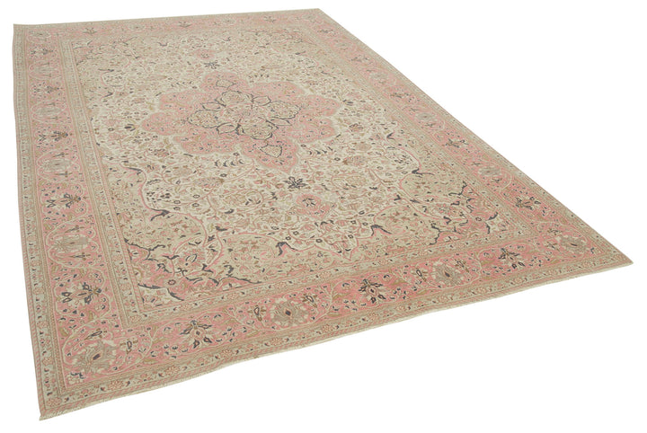7x9 Beige Vintage Rug - 37951