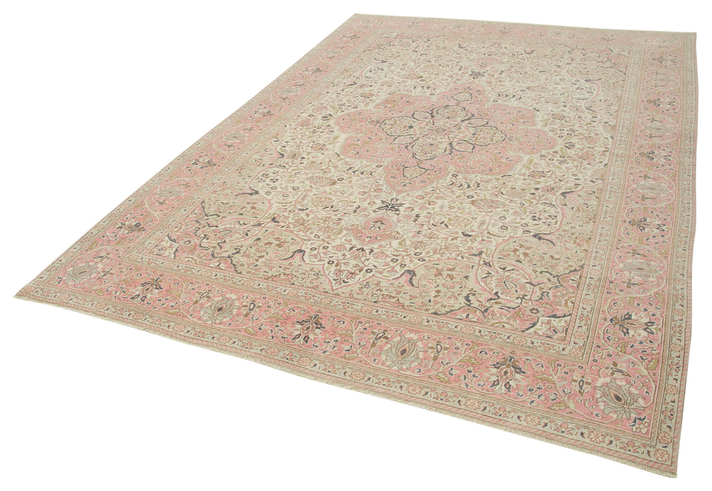 7x9 Beige Vintage Rug - 37951