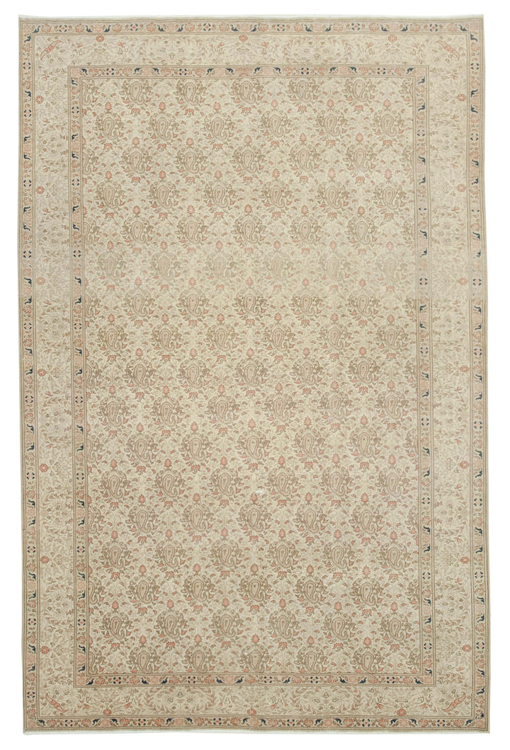 7x10 Beige Vintage Rug - 37952
