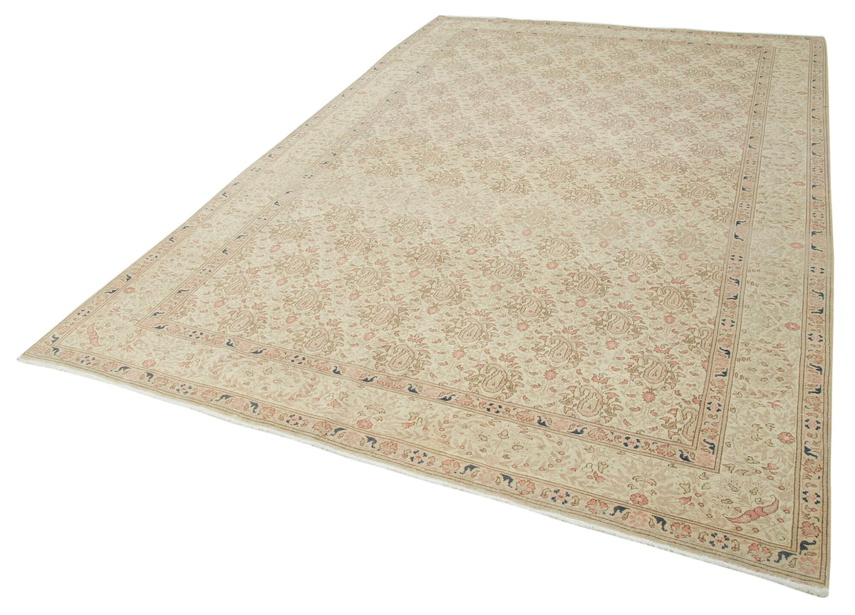 7x10 Beige Vintage Rug - 37952