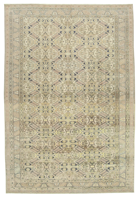 7x10 Beige Vintage Rug - 37953