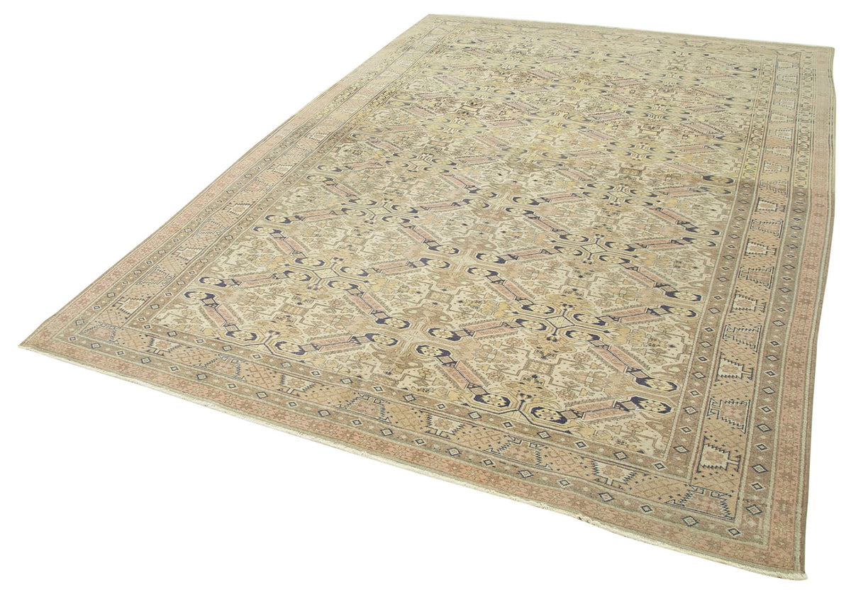 7x10 Beige Vintage Rug - 37953