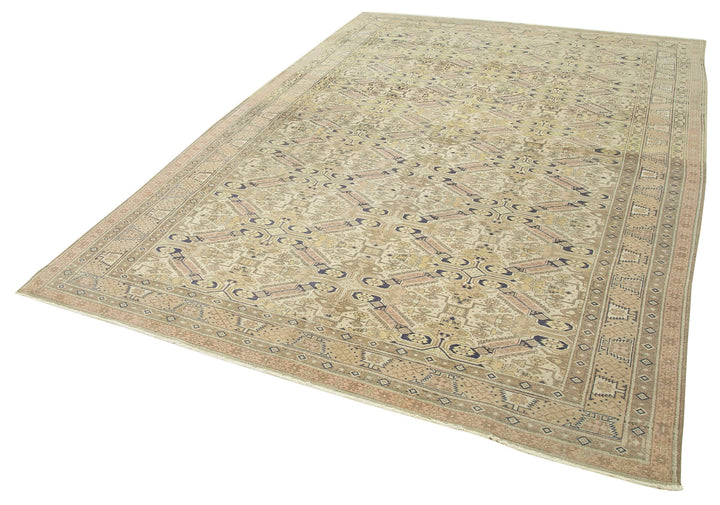 7x10 Beige Vintage Rug - 37953