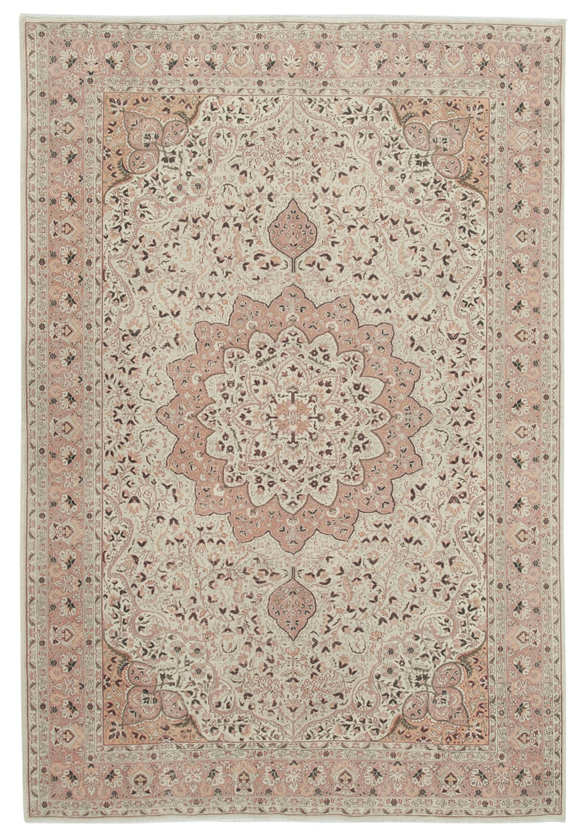 7x10 Beige Vintage Rug - 37957