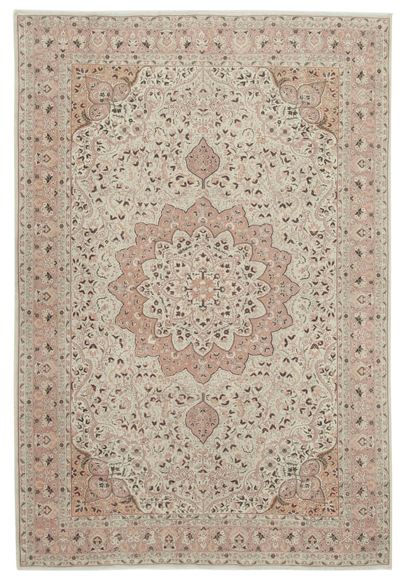 7x10 Beige Vintage Rug - 37957