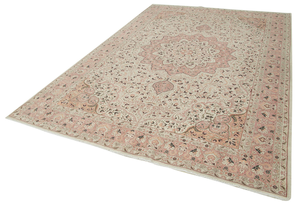 7x10 Beige Vintage Rug - 37957