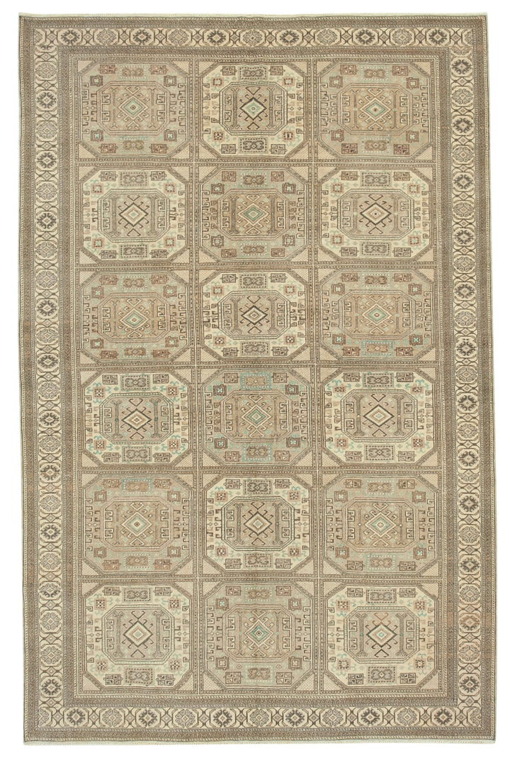 7x10 Beige Vintage Rug - 37958