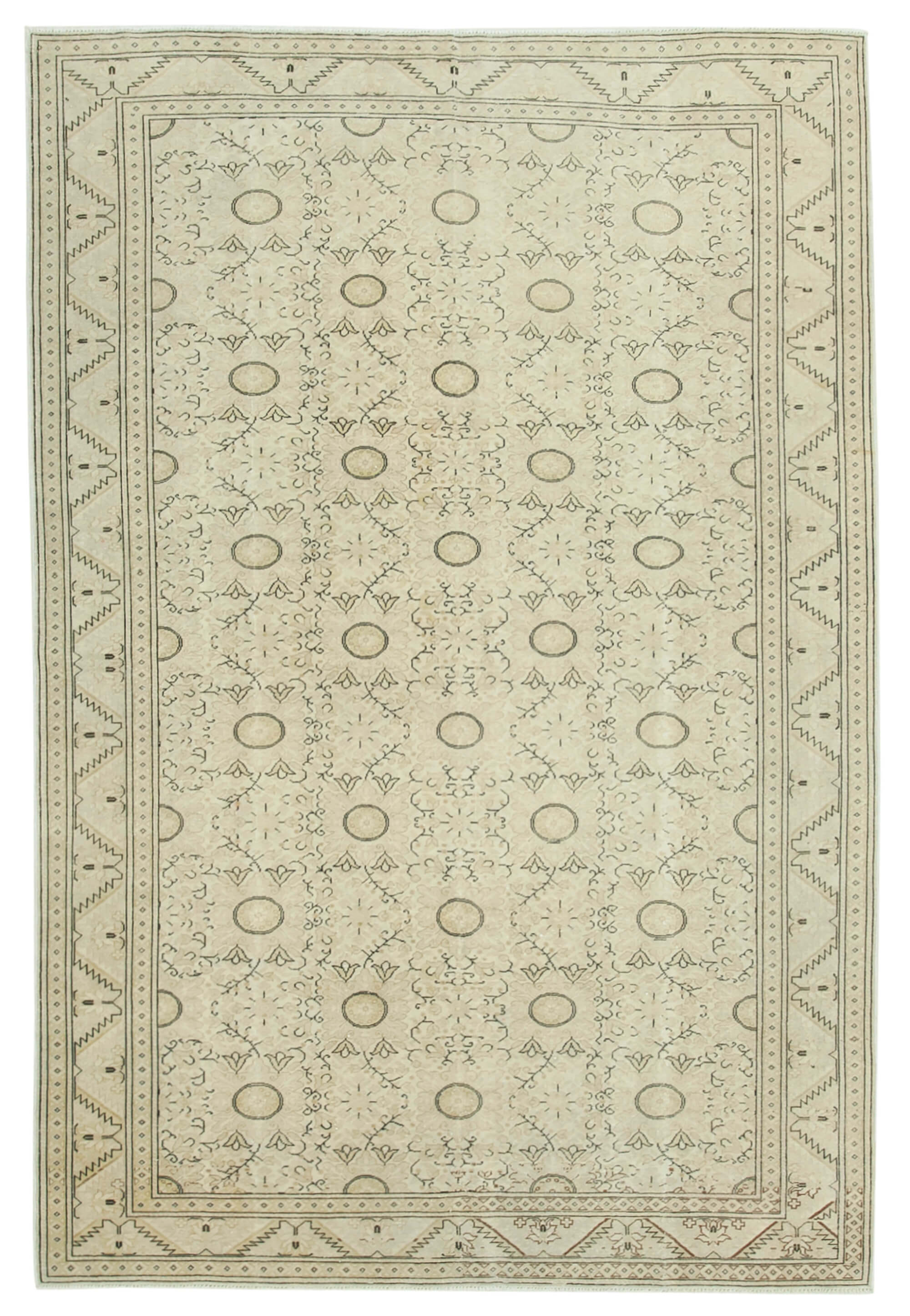 6x10 Beige Vintage Rug - 37960