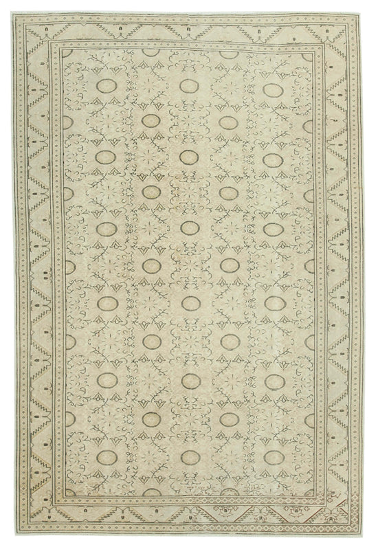 6x10 Beige Vintage Rug - 37960