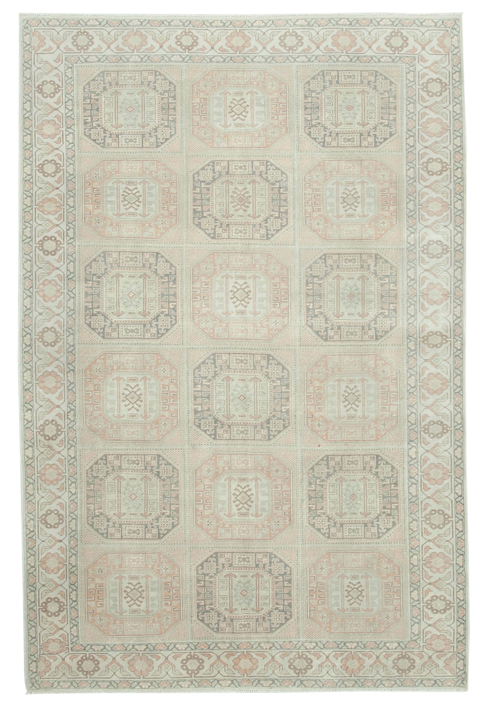 6x10 Beige Vintage Rug - 37996