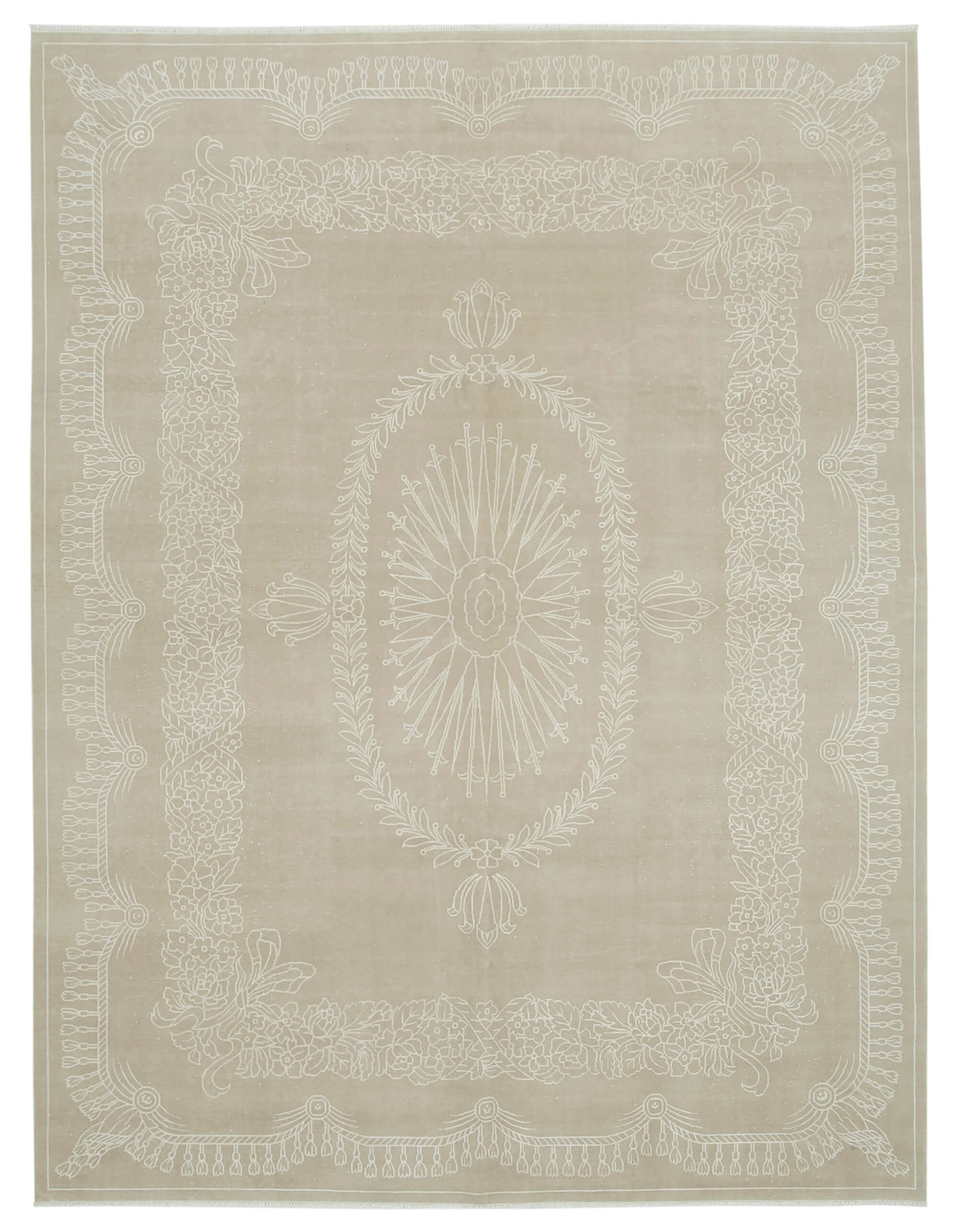 9x11 Beige Vintage Rug - 38026