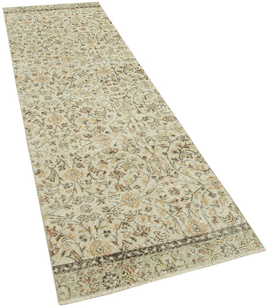 3x9 Beige Overdyed Runner Rug - 38176
