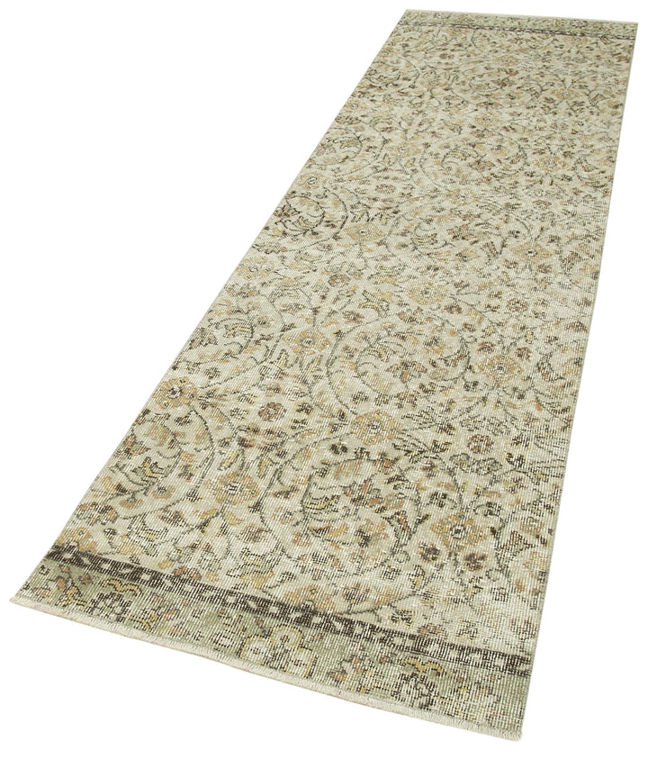 3x9 Beige Overdyed Runner Rug - 38176