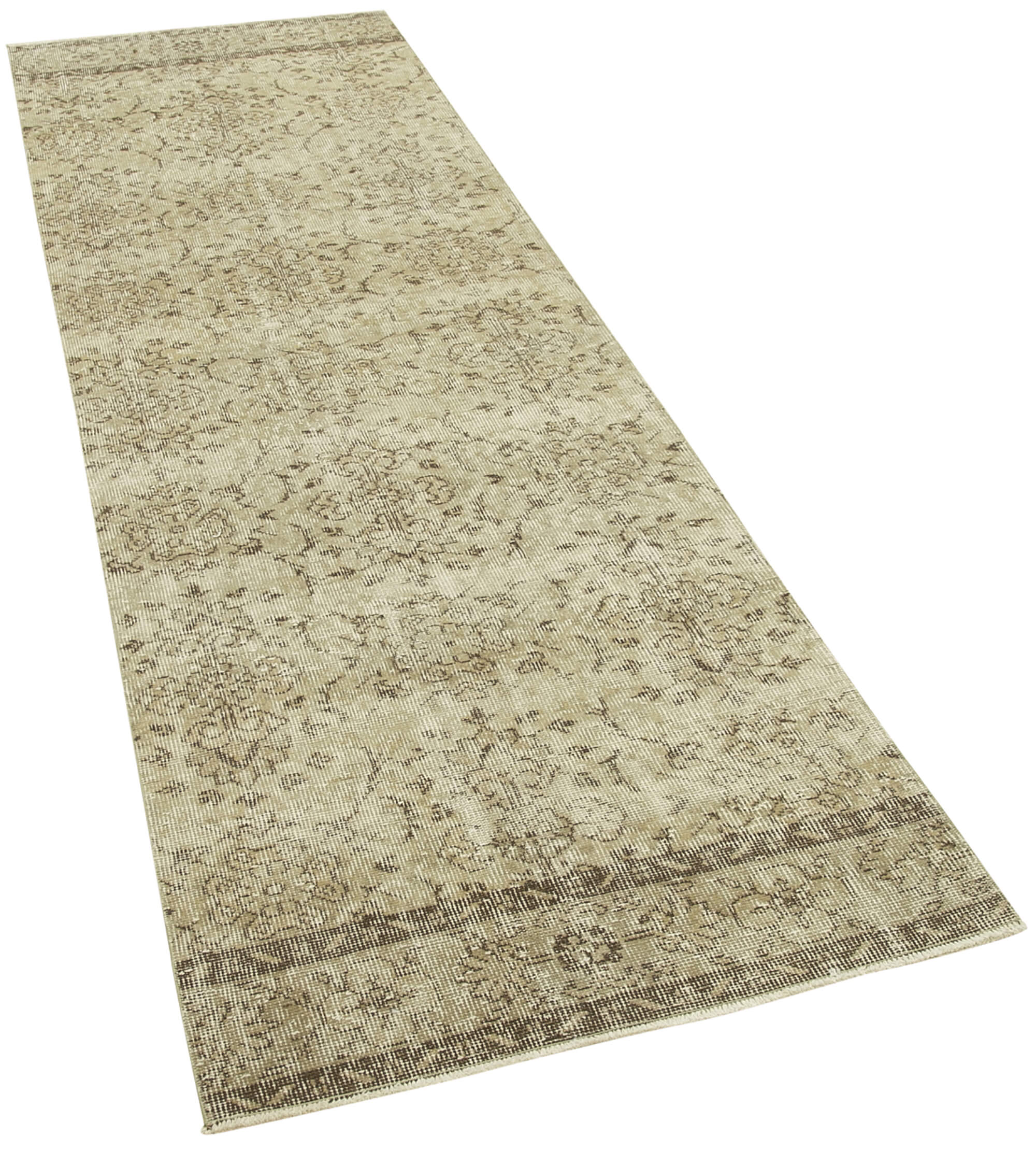 3x9 Beige Overdyed Runner Rug - 38213